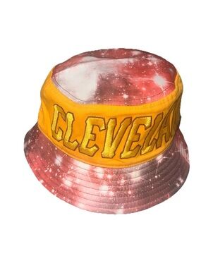 Cleveland Cavaliers Bucket Hat Embroidered Letters Galaxy Print Poolside Summer